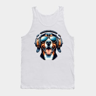 Bavarian Mountain Scent Hound Smiling DJ Artwork Tank Top